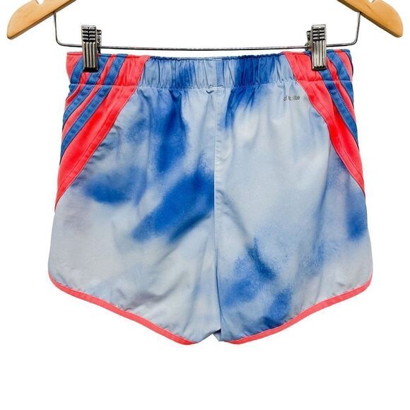 Adidas Climalite Athletic Running Tie Dye Striped High Waisted Workout Shorts - Picture 2 of 6